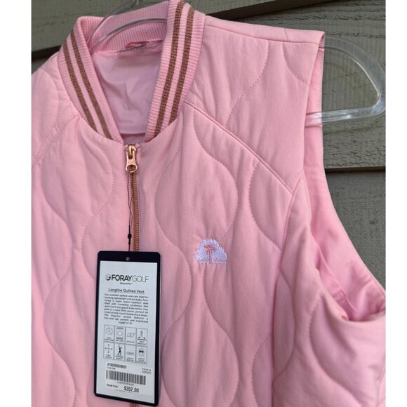 Foray Golf Quilted Vest | Women’s M | Pink | May River Palmetto Bluff Logo | NWT - Picture 3 of 11